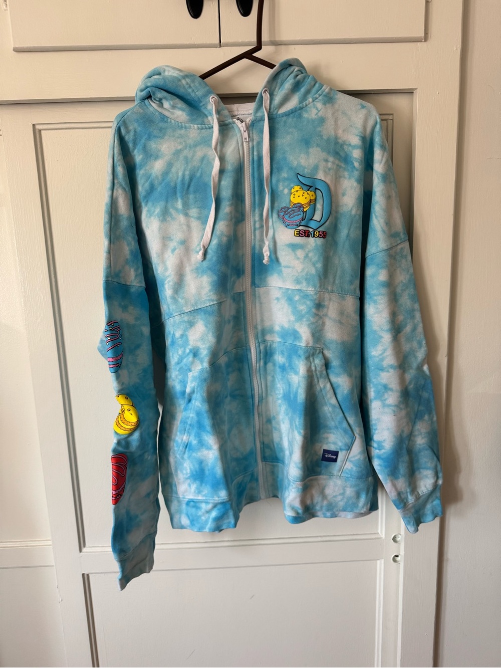 Disney Eats Blue & White Tie-Dye Hooded Zip-Up Jacket